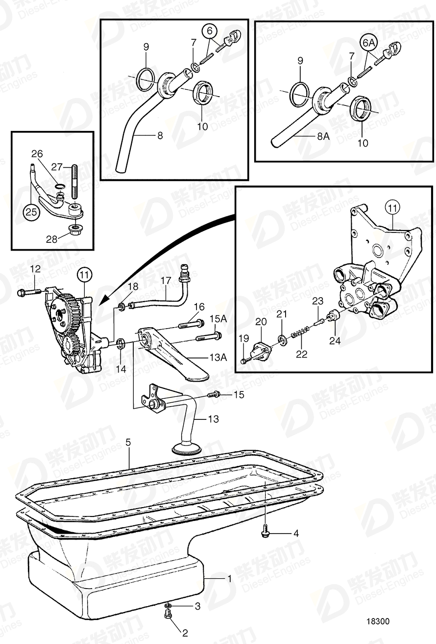 VOLVO Oil pump 3825153 Drawing